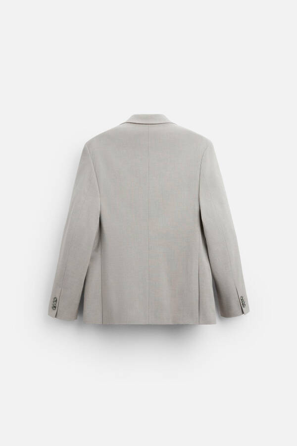 Textured Classic Blazer - Stone - 7