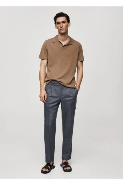 Textured Cotton Polo Shirt - MANGO MAN (1)