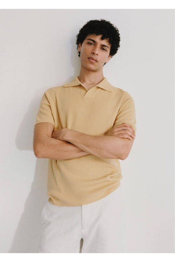Textured Cotton Polo Shirt - 5