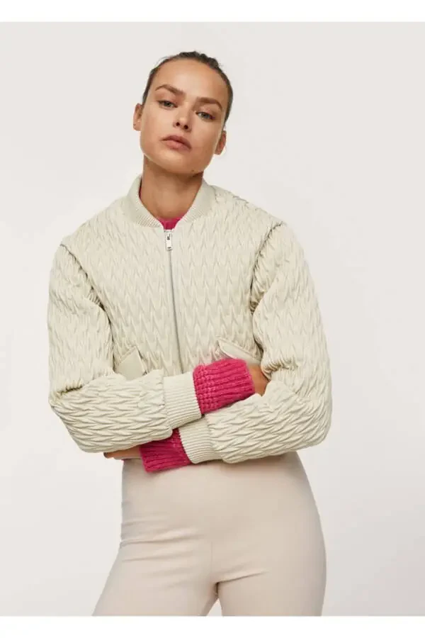 Textured Cropped Jacket - 1