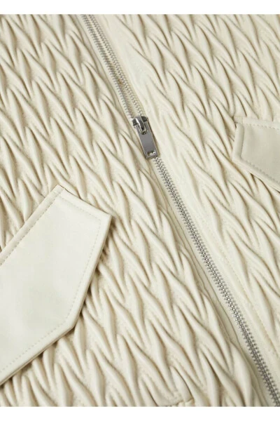 Textured Cropped Jacket - 5