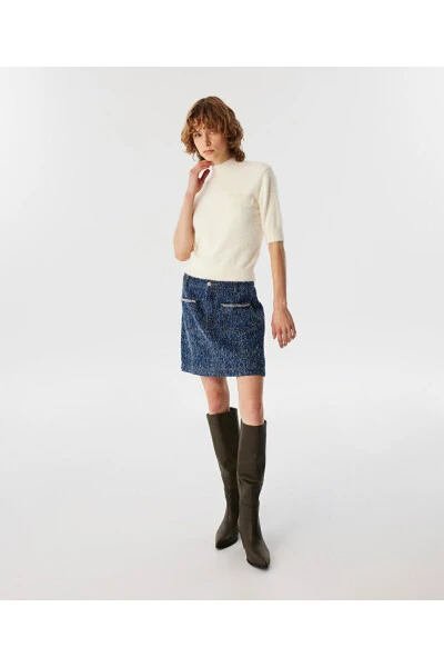 Textured denim skirt - TWIST