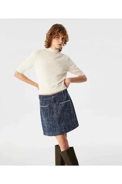 Textured denim skirt - TWIST (1)