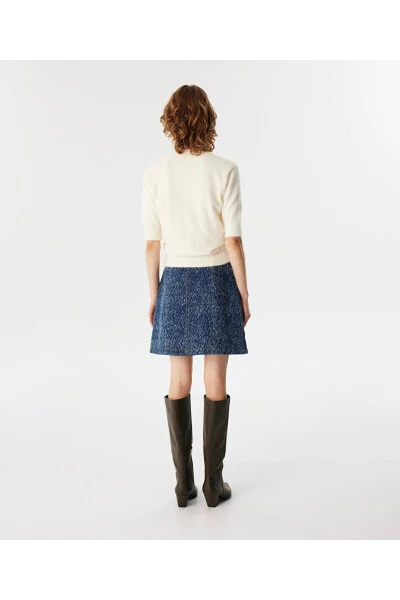 Textured denim skirt - 3