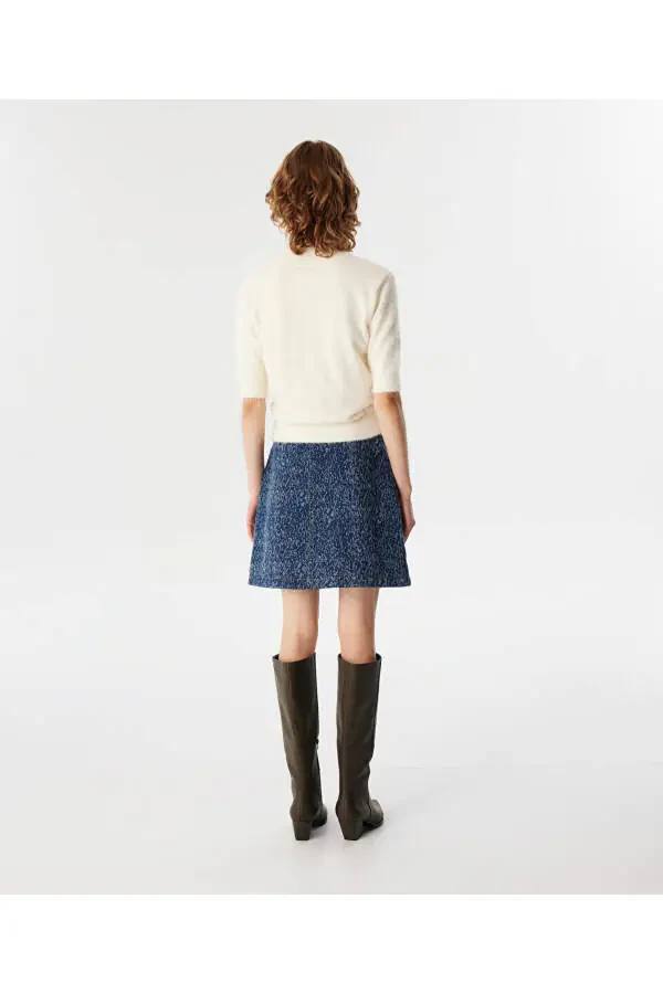 Textured denim skirt - 3