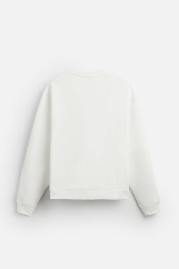 Textured, dirty white sweatshirt - 7