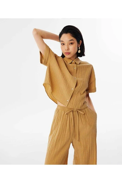 Textured double-cuff shirt - TWIST