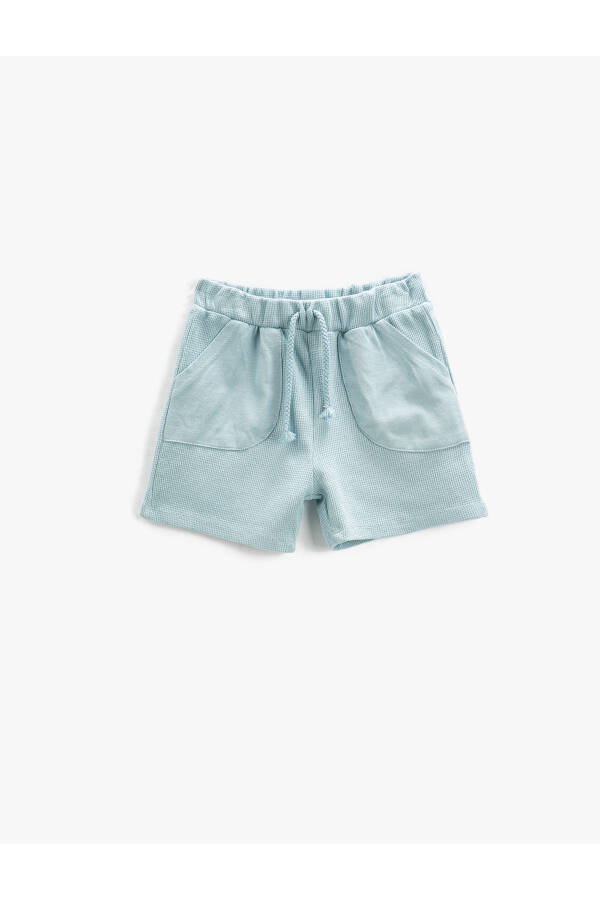 Textured Drawstring Shorts with Pockets - 10