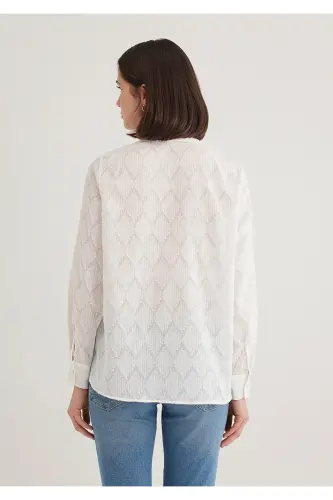 Textured Ecru Shirt Loose Fit / Relaxed Fit 121 - 5