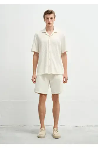 Textured Ecru Shirt Regular Fit / Normal Cut 0211 - MAVI (1)