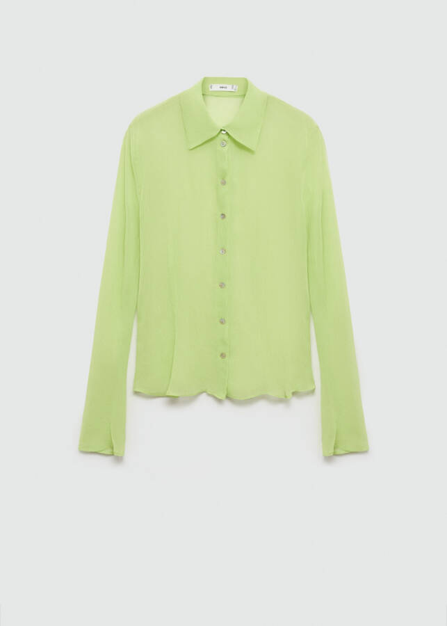 Textured, flowy blouse - Grass Green. - 1