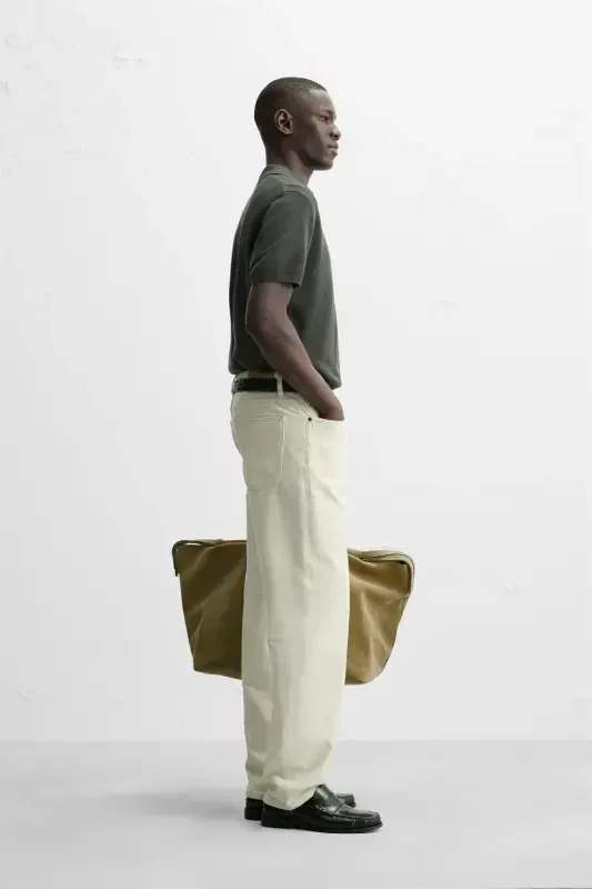 TEXTURED KNIT POLO T-SHIRT-khaki - 4