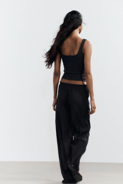 TEXTURED PANTS - Black - 4