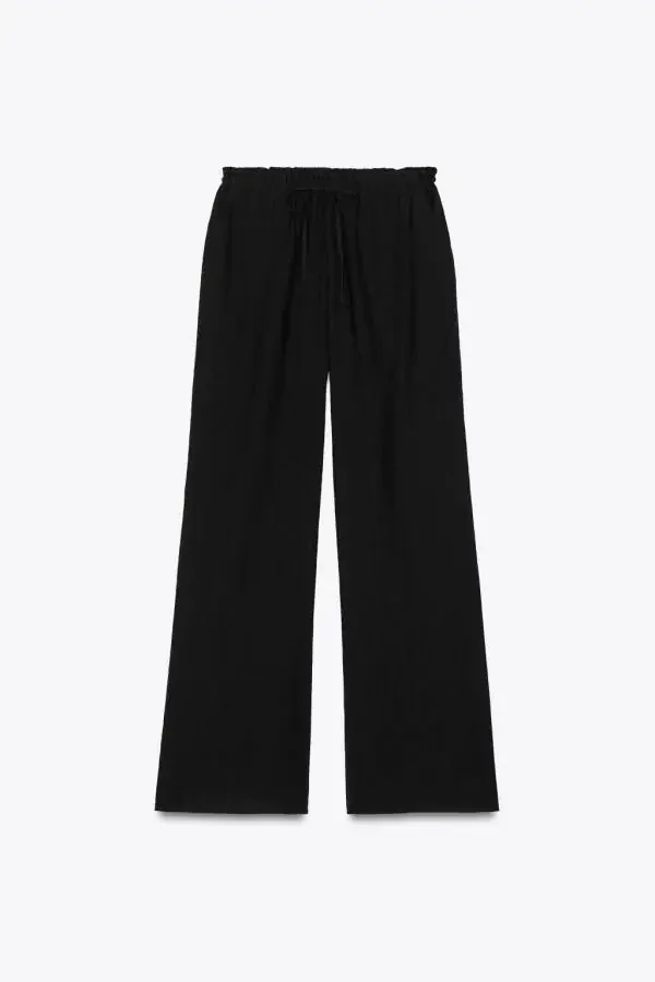 TEXTURED PANTS - Black - 5