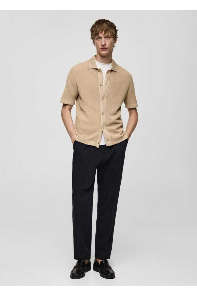Textured Pique Polo Shirt - MANGO MAN (1)