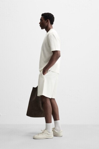 TEXTURED RELAXED FIT T-SHIRT-Dirty-white - 4