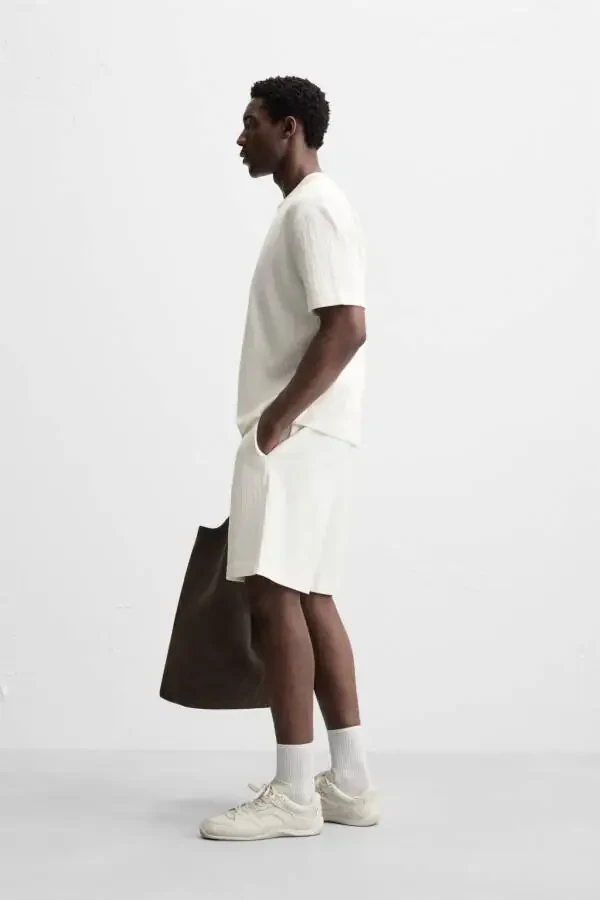 TEXTURED RELAXED FIT T-SHIRT-Dirty-white - 4