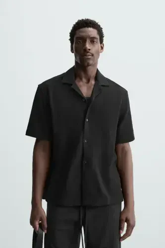 TEXTURED SHIRT-Black - ZARA (1)
