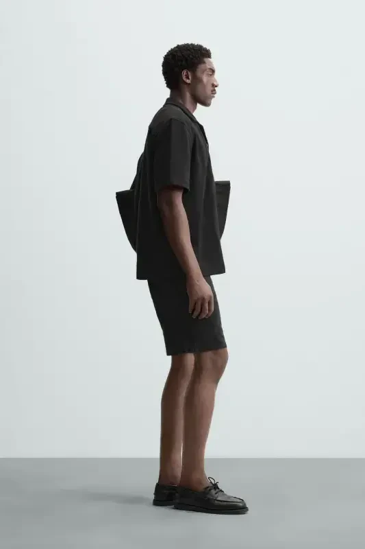 TEXTURED SHIRT-Black - 4