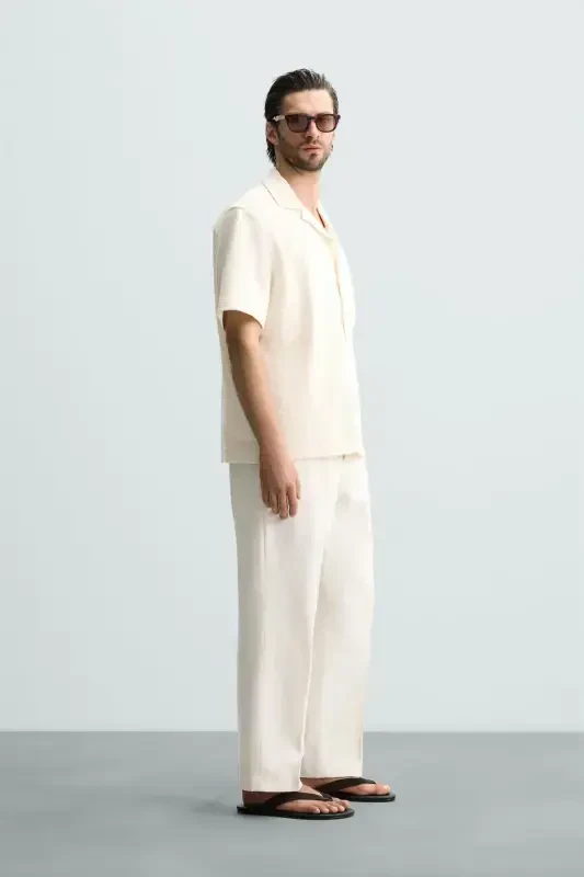 TEXTURED SHIRT-Ecru - 4