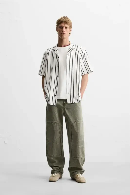 Textured Striped Shirt - MODAZONE