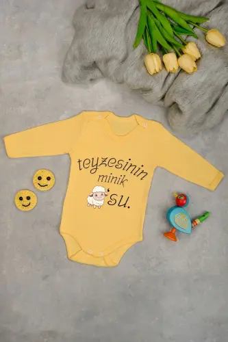 Teyzesining Kuzusi Bosmali Uzun Yengli Paxtalik Zibin - Sariq 