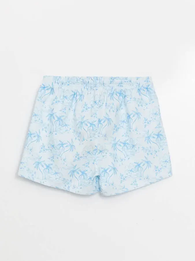 Тез қурийдиган белбағли қиз болалар учун денгиз шорти — кўк - 2