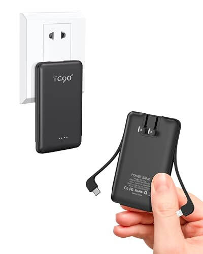 TG90° 2 упаковки 5000 мАч Power Bank с кабелями и штекером Черный и Синий - 2