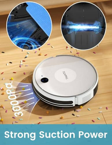 Thamtu Robot Vacuum Cleaner and Mop Combo Smart Navigation Strong Suction Power Robotic Vacuum Cleaner 2-in-1 Sweep and Mop Vacuum with Remote Control Compatible with Alexa - 2