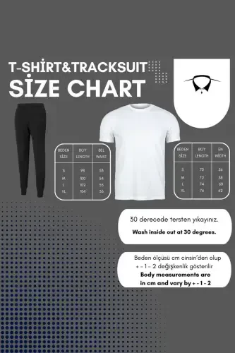 Thatssofetch Füme T-shirt Eşofman Altı Jogger - Beyaz Baskılı Eşofman Takımı Oversize-Füme - DUBU BUTİK (1)