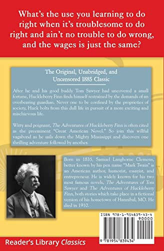 The Adventures of Huckleberry Finn - The Original, Unabridged, and Uncensored 1885 Classic (Reader's Library Classics) - 2