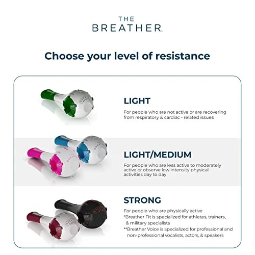 THE BREATHER │ Natural Breathing Exerciser Trainer For Drug-Free Respiratory Therapy │ Breathe Easier with Stronger Lungs │ Guided Mobile Training App Included - 4