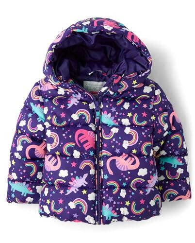 The Children's Place Baby and Toddler Girls' Medium Weight Wind-Resistant, Water-Resistant Puffer Jacket - 1