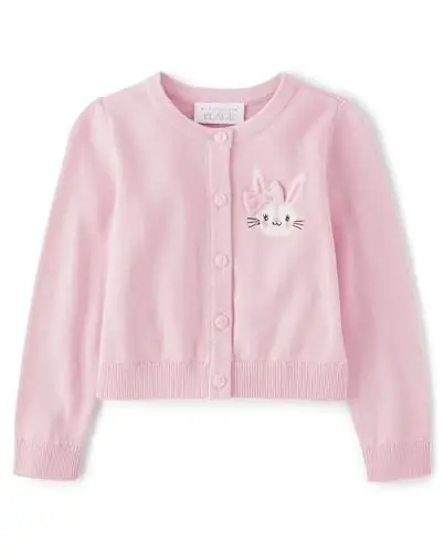 The Children's Place Baby Girls' and Toddler Long Sleeve Knit Button Front Cardigan - 1