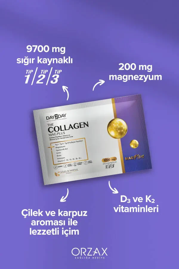 The Collagen Mag Plus Qulupnay va Tarvuz Ta'mli Oziq-ovqat Qo'shimchasi 9700mg 30 Shtuchka - 3