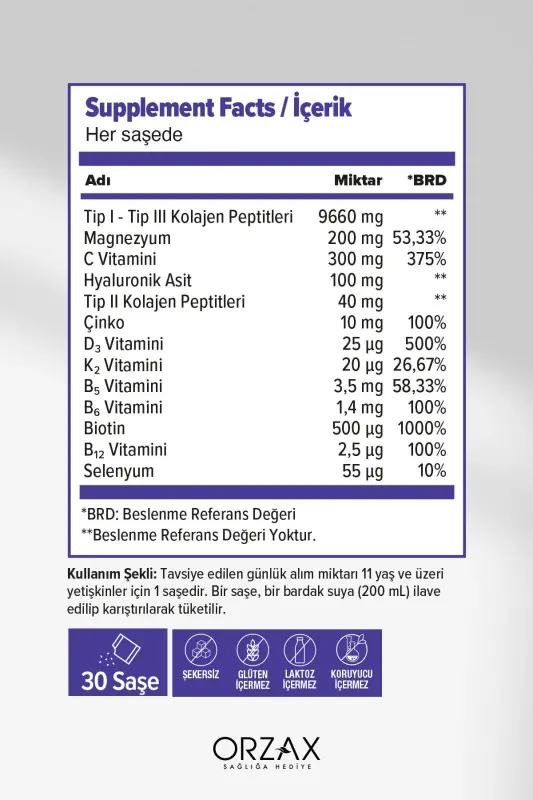 The Collagen Mag Plus Qulupnay va Tarvuz Ta'mli Oziq-ovqat Qo'shimchasi 9700mg 30 Shtuchka - 2