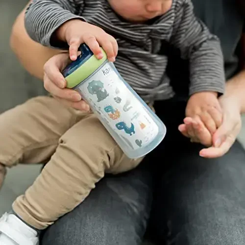 The First Years Dinosaur Kids Insulated Sippy Cups - Dishwasher Safe Spill Proof Toddler Cups - Ages 12 Months and Up - 9 Ounces - 2 Count - 7