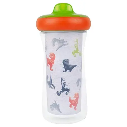 The First Years Dinosaur Kids Izolyatsiya Qilingan Qadahlar - Idish Yuvish Mashinasida Yuvish Mumkin To'kilmaydigan Bolalar Qadahlari - 12 Oylik va Undan Yuqori Yoshdagilar - 9 Unsiya - 2 Dona - 3