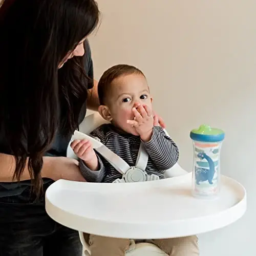 The First Years Dinosaur Kids Izolyatsiyalangan Sippy krujkalari - Idish yuvish mashinasida xavfsiz, to'kilmaydigan bolalar krujkalari - 12 oylik va undan katta yoshdagilar - 9 untsiya - 2 dona - 4