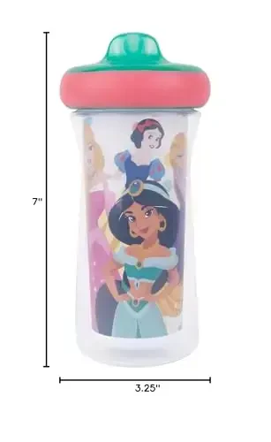 The First Years Disney Princess bolalar uchun izolyatsiyalangan qadahlar - Idish yuvish mashinasida yuvish mumkin, to'kilmaydigan bolalar qadahchalari - 12 oylikdan katta - 9 unsiyalik - 2 dona - 7