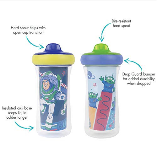 The First Years Disney/Pixar Toy Story Kids Insulated Sippy Cups - Dishwasher Safe Spill Proof Toddler Cups - Ages 12 Months and Up - 9 Ounces - 2 Count - 4