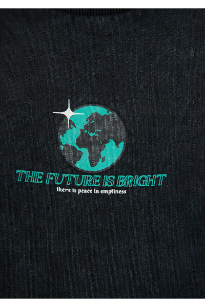 The Future Baskılı Kapüşonlu Sweatshirt 0S10038-900 - 32