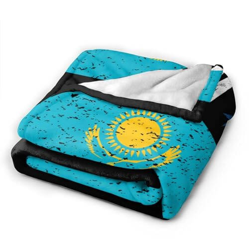 The Kazakhstan Flag and Freedom Throw Blanket 40