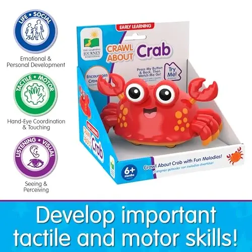 The Learning Journey Crawl About Crab – Musical Crawling Toy for Babies – Interactive Movement Aid with Songs – Developmental Baby Toy for Ages 6+ Months - 3
