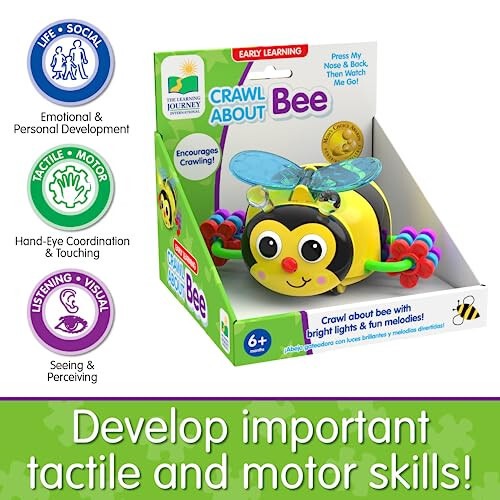 The Learning Journey Early Learning - Crawl About Bee - Crawling Toys for Babies 6-12 Months - Bright Lights and Fun Melodies - Award Winning Toys - 5