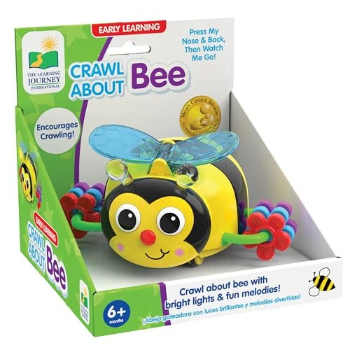 The Learning Journey Early Learning - Crawl About Bee - Crawling Toys for Babies 6-12 Months - Bright Lights and Fun Melodies - Award Winning Toys - The