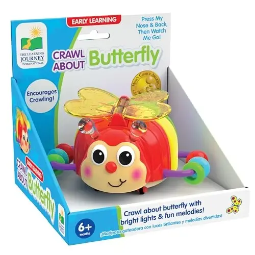 The Learning Journey Early Learning – Crawl About Butterfly Musical Crawling Aid – Baby Toys & Gifts for Boys & Girls Ages 6+ Months, Multi - 1