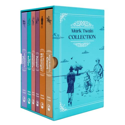 The Mark Twain 6 Book Deluxe Hardback Collection Set (The Adventures of Tom Sawyer, The Prince & The Pauper, The Adventures of Huckleberry Finn) - 1