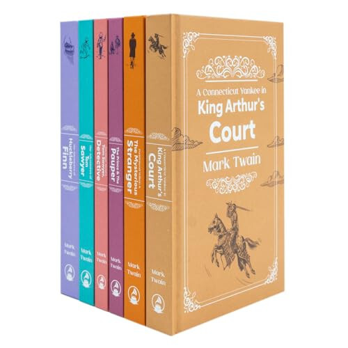 The Mark Twain 6 Book Deluxe Hardback Collection Set (The Adventures of Tom Sawyer, The Prince & The Pauper, The Adventures of Huckleberry Finn) - 6