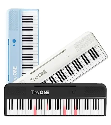The ONE Smart Keyboard COLOR 61 Lighted Keys Piano Keyboard, Electric Piano for Beginners with 256 Tones, 64 Polyphony, Built-in LED Lights and Free Apps (Black) - 2